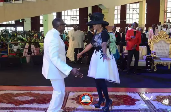 Check out Pastor Ayo Oritsejafor and his wife in church today (photos)